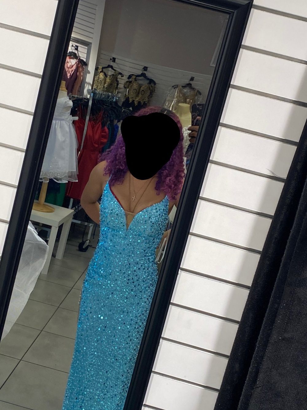 Sparkling Aqua Blue Sequin Evening Gown